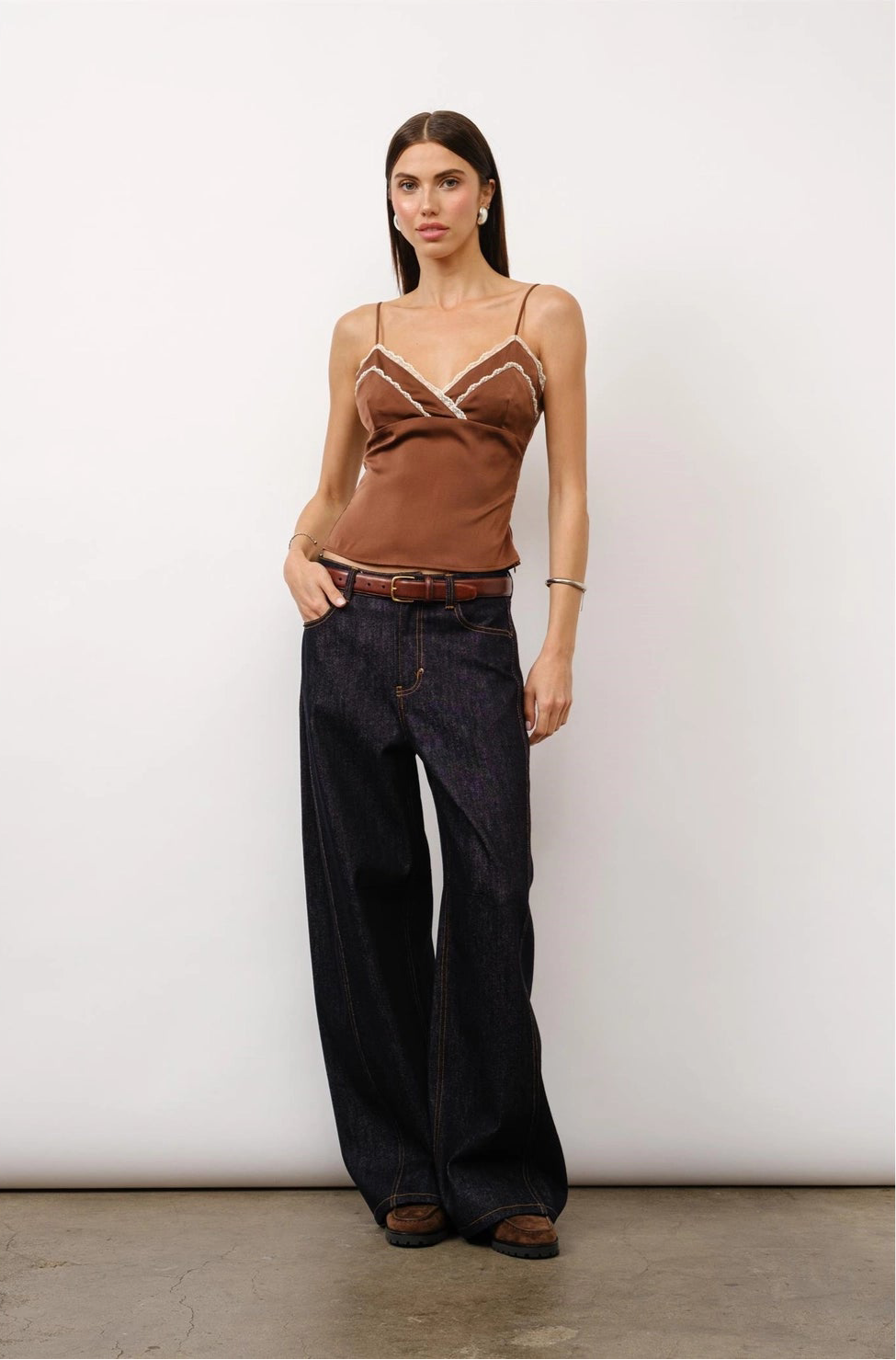 Margaux Lace Trim Satin Cami