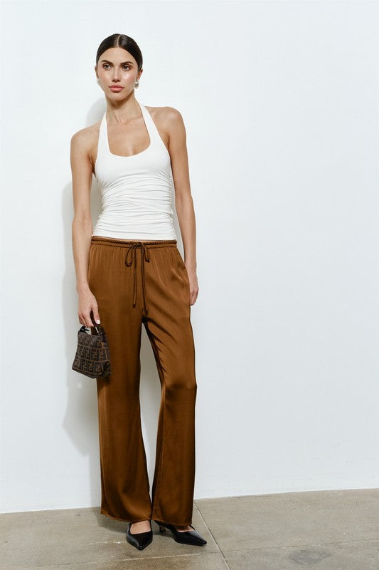 Cordelia Drawstring Satin Pants