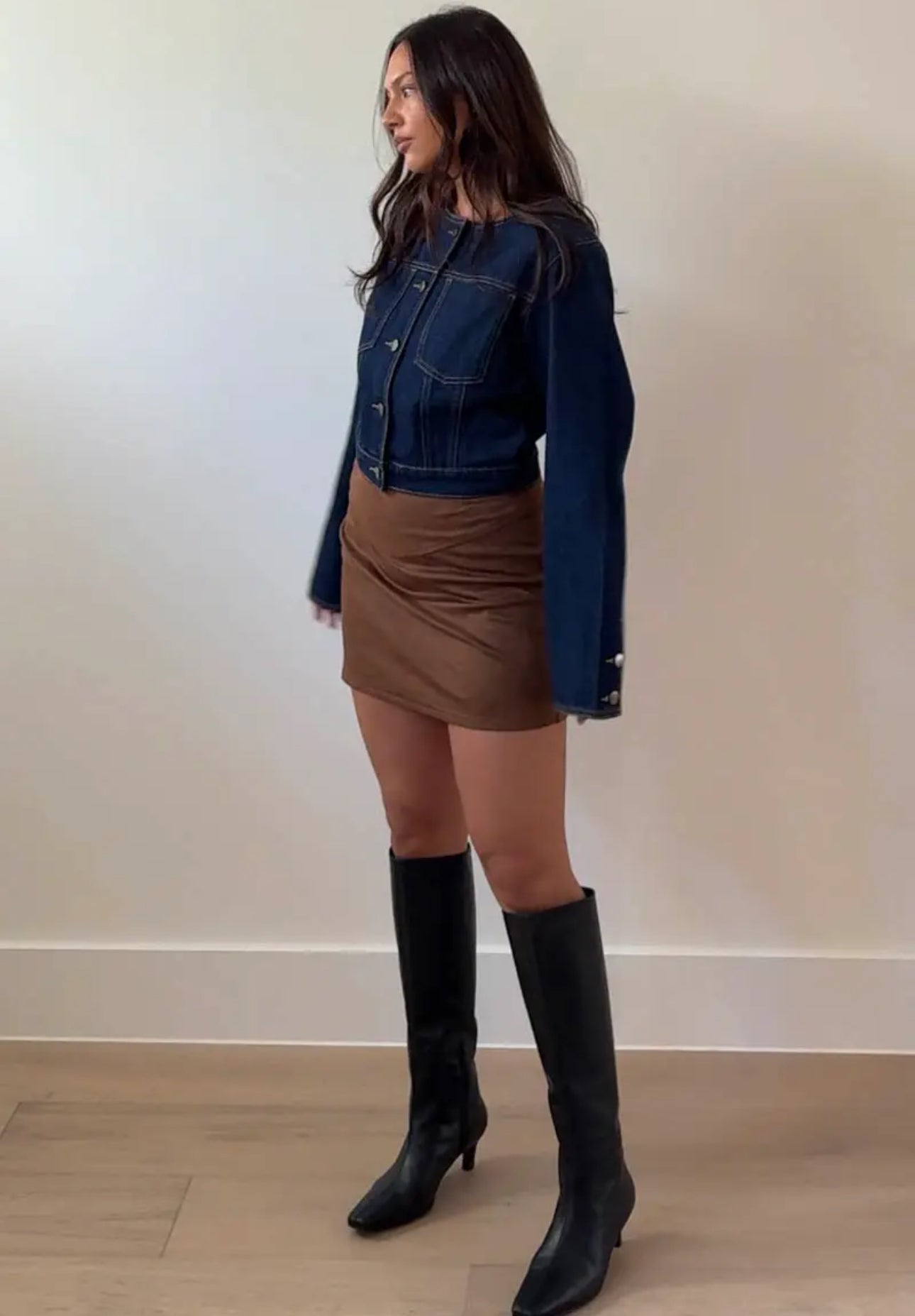 Emory Round Neck Denim Jacket