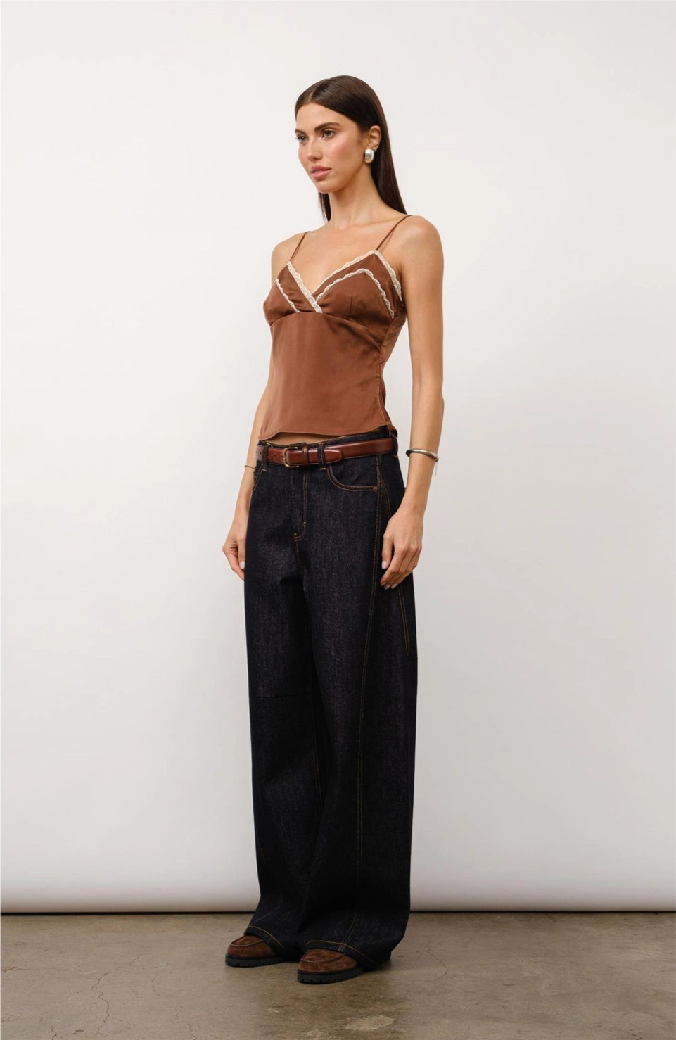 Margaux Lace Trim Satin Cami