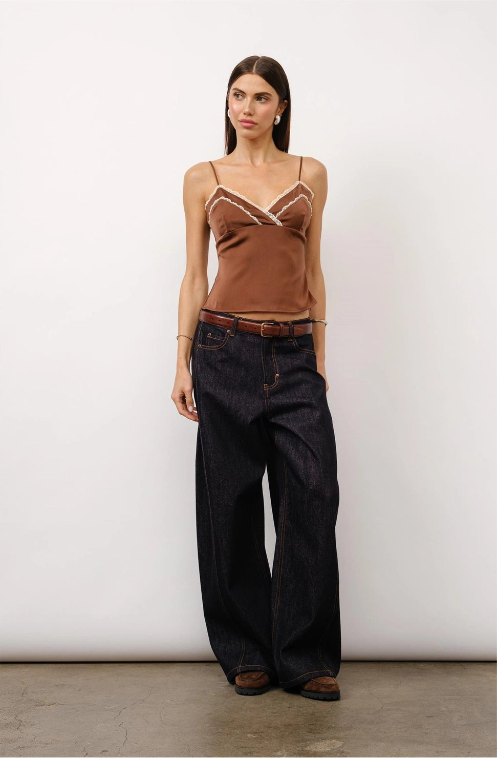 Margaux Lace Trim Satin Cami