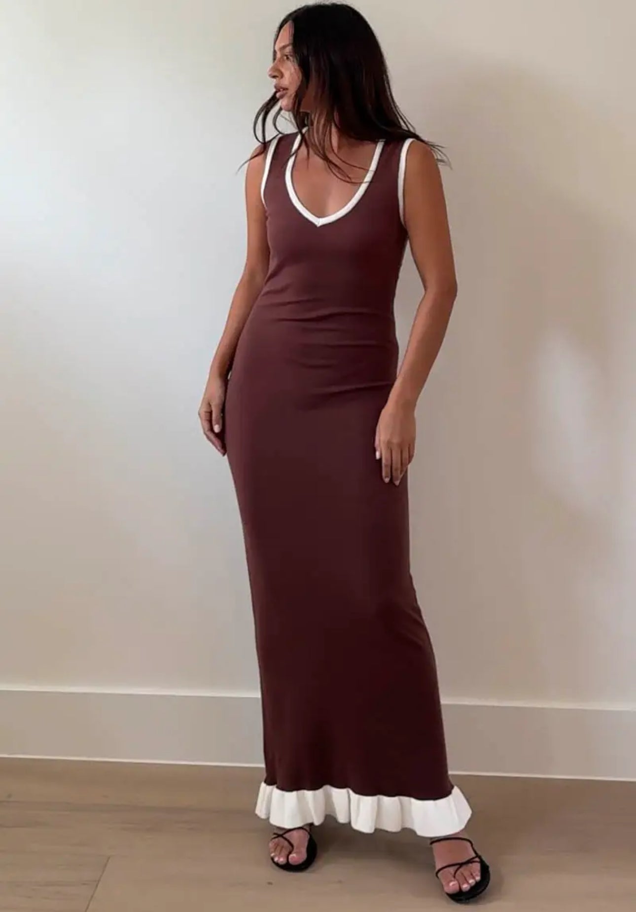 Margo Ruffle Hem Maxi Dress