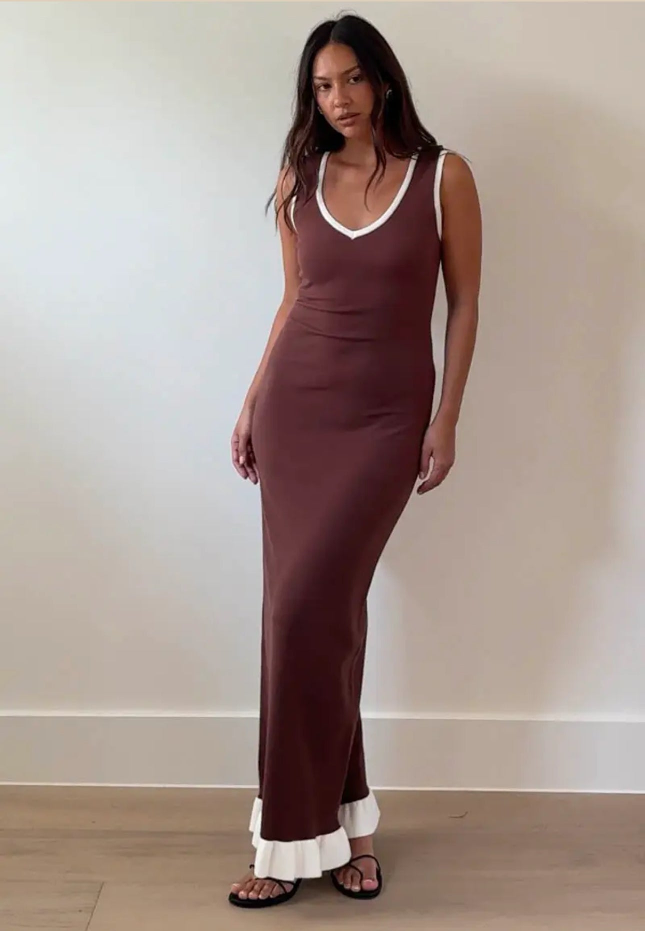 Margo Ruffle Hem Maxi Dress