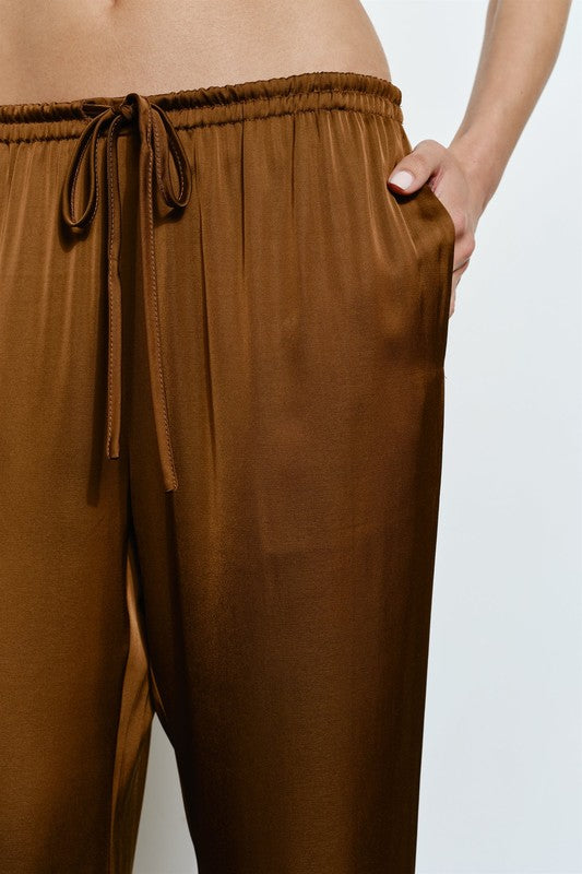 Cordelia Drawstring Satin Pants