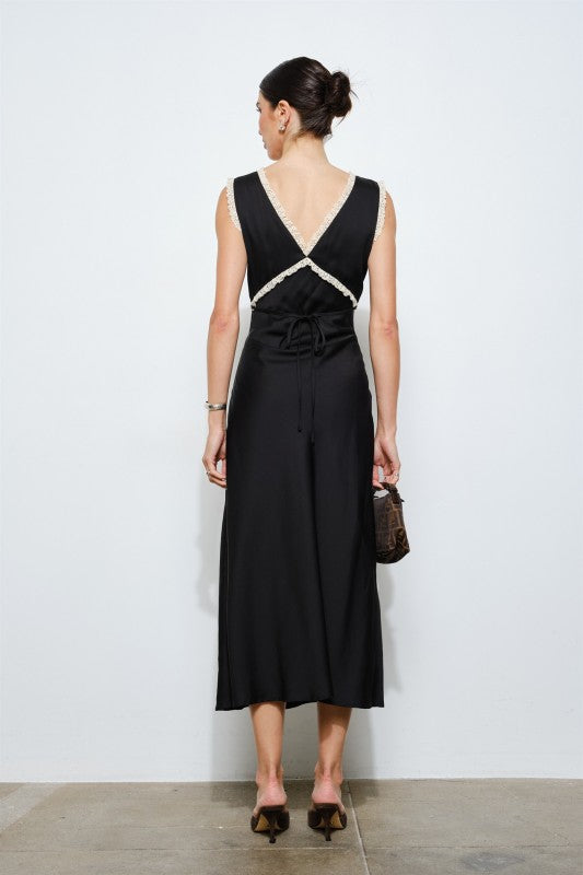 Alessandra Lace Trim Midi Dress