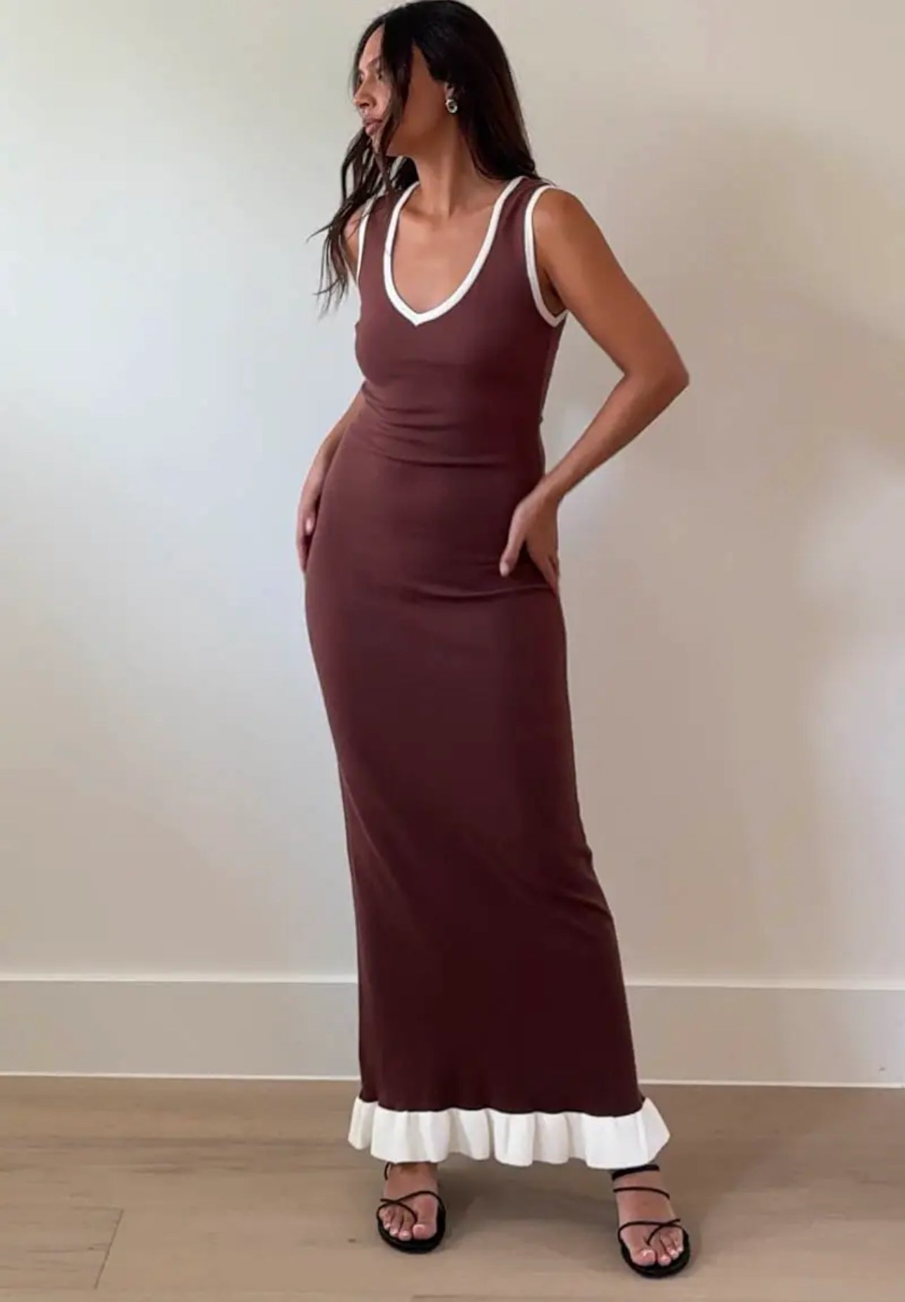 Margo Ruffle Hem Maxi Dress