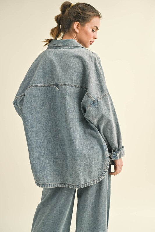 Button Down Denim Shacket