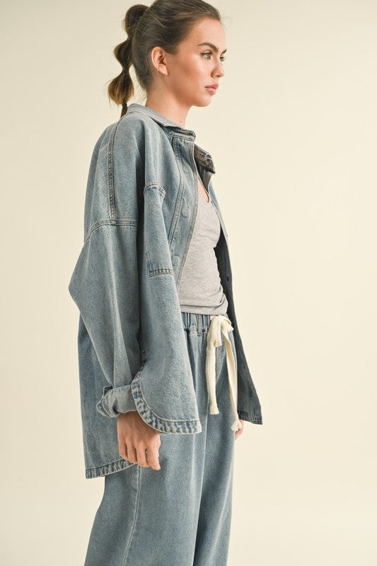 Button Down Denim Shacket