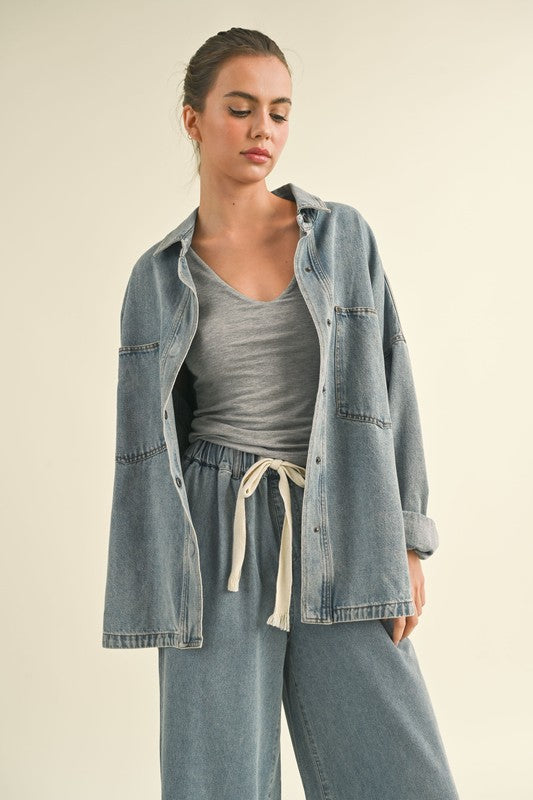 Button Down Denim Shacket