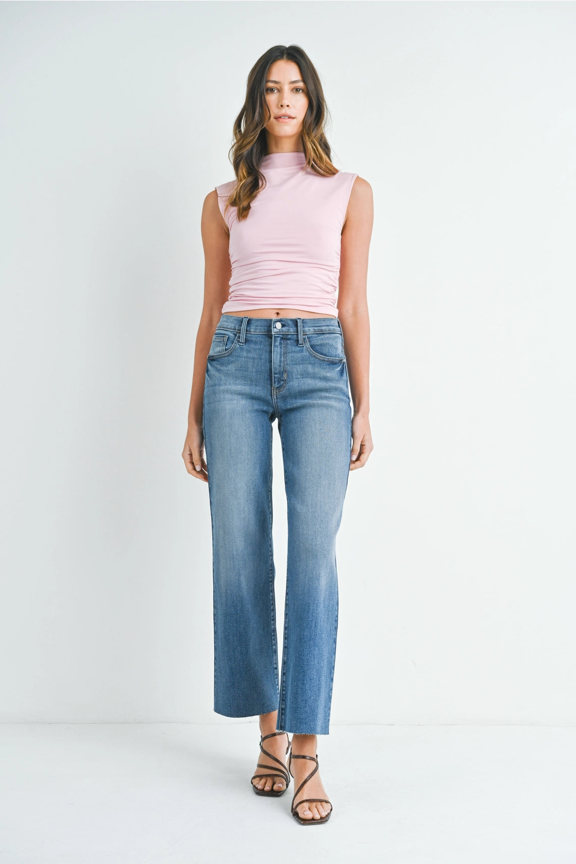 Straight Leg Palazzo Denim