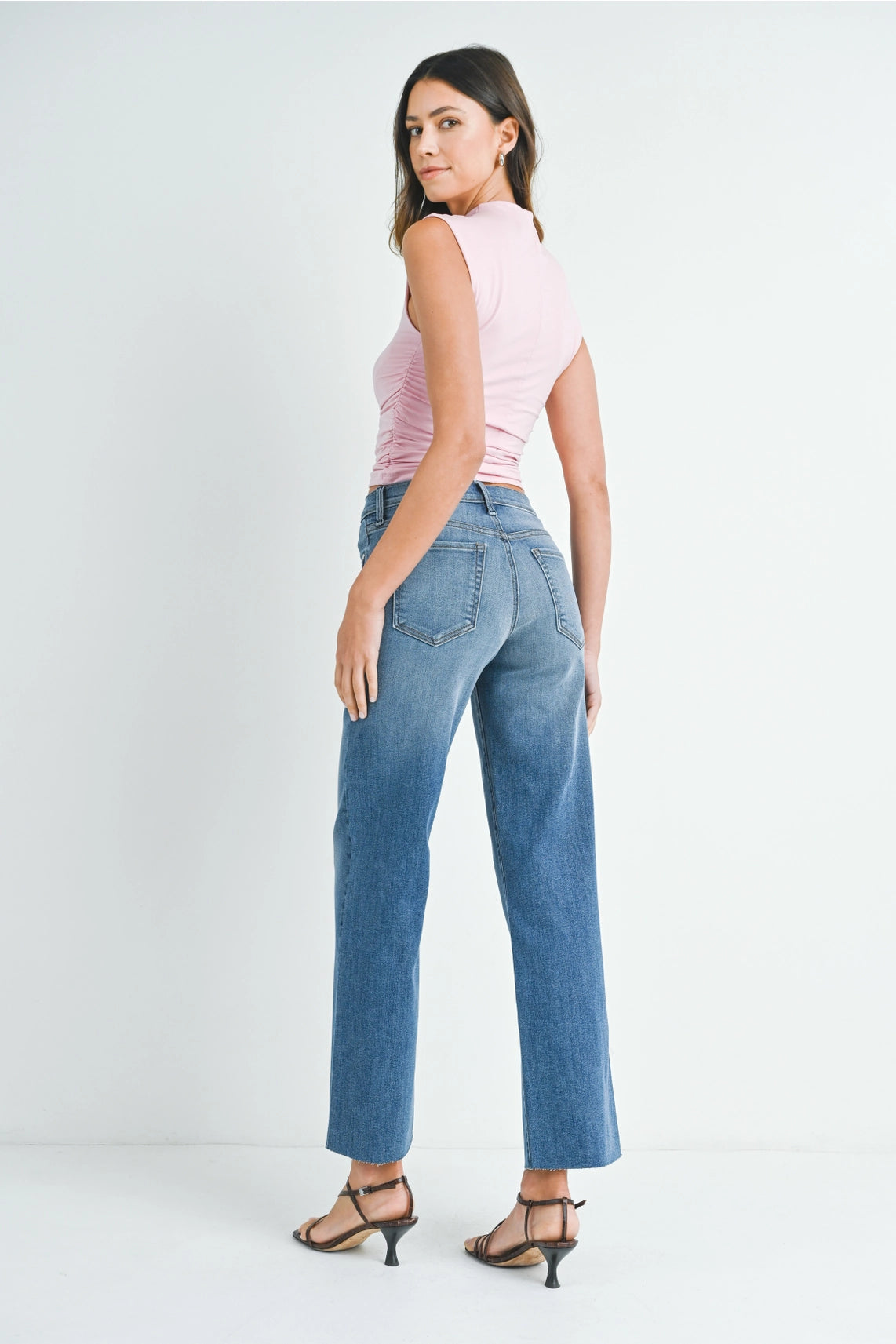 Straight Leg Palazzo Denim