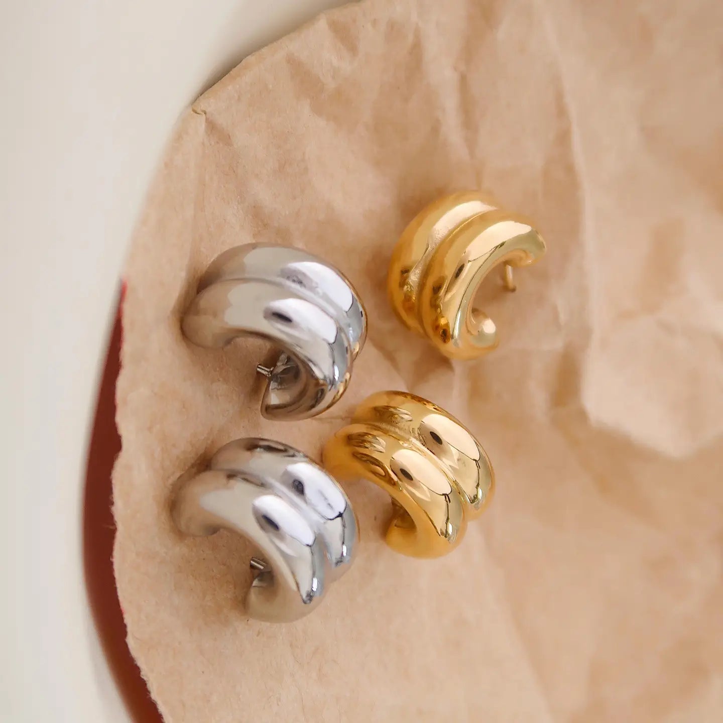 Emma Non-Tarnish Double Hoop Earring