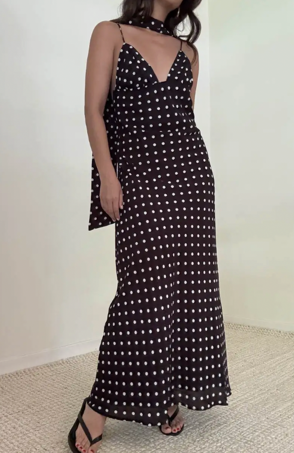 Emmie Polka Dot Necktie Dress