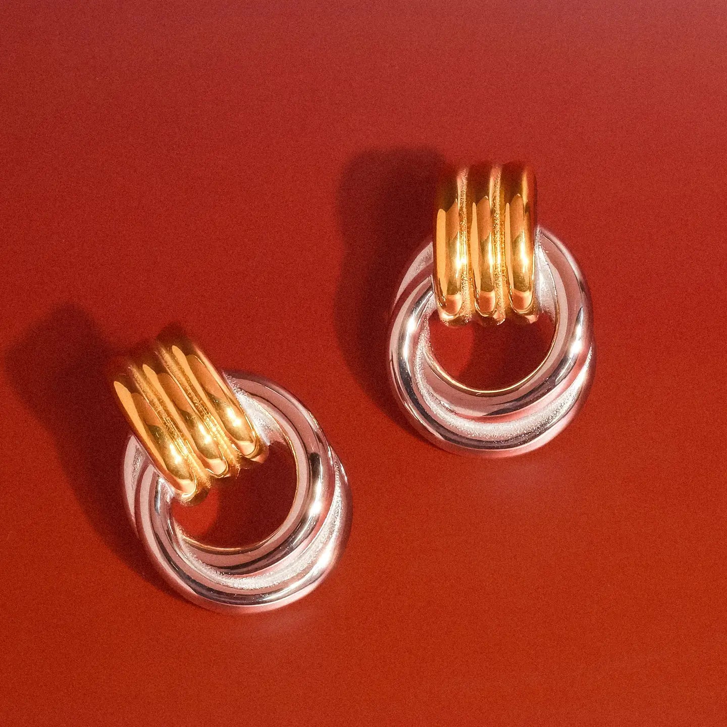 Wanda Two-Toned Hoop Earring