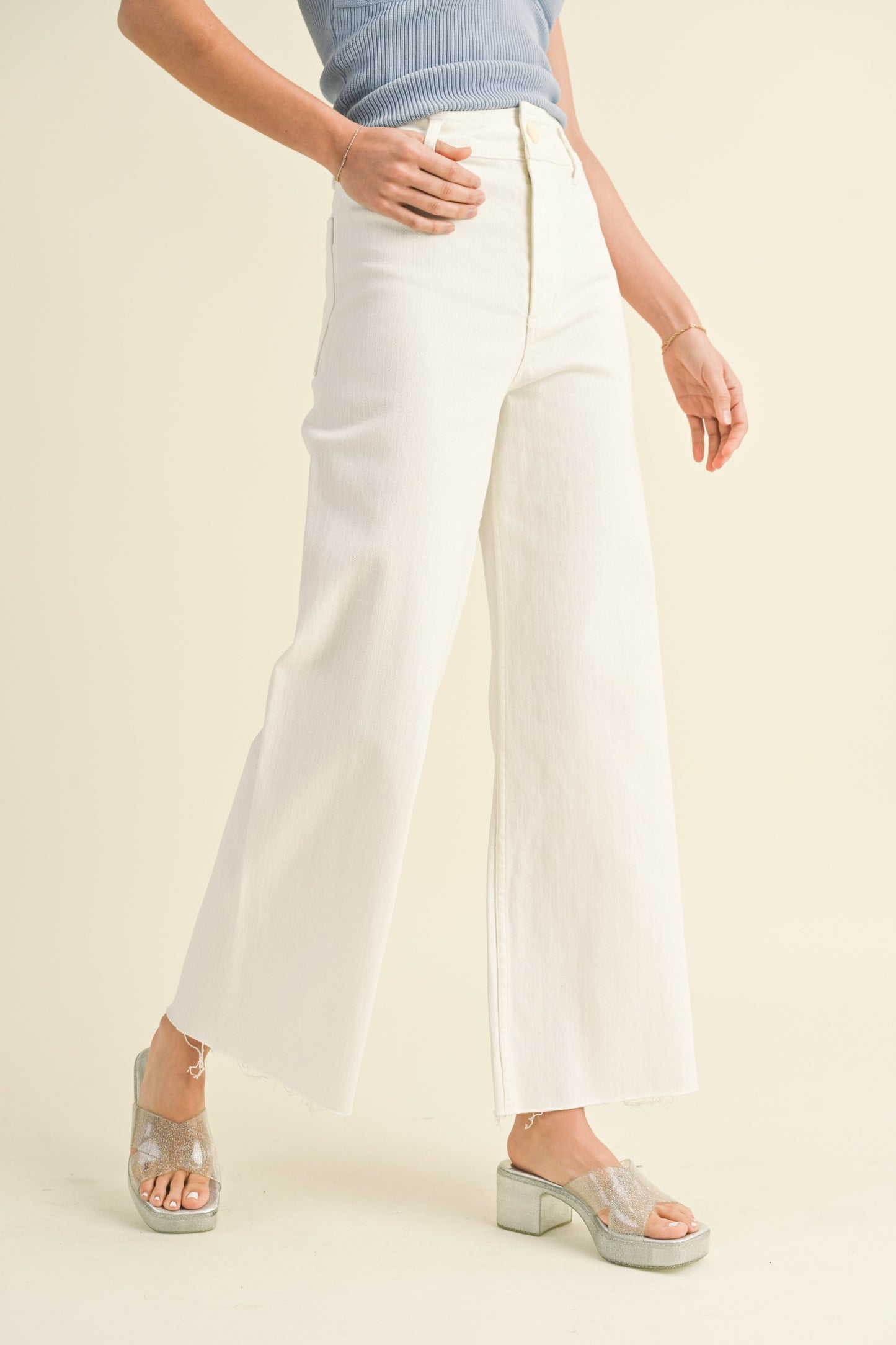 Straight Wide Leg Denim Pant