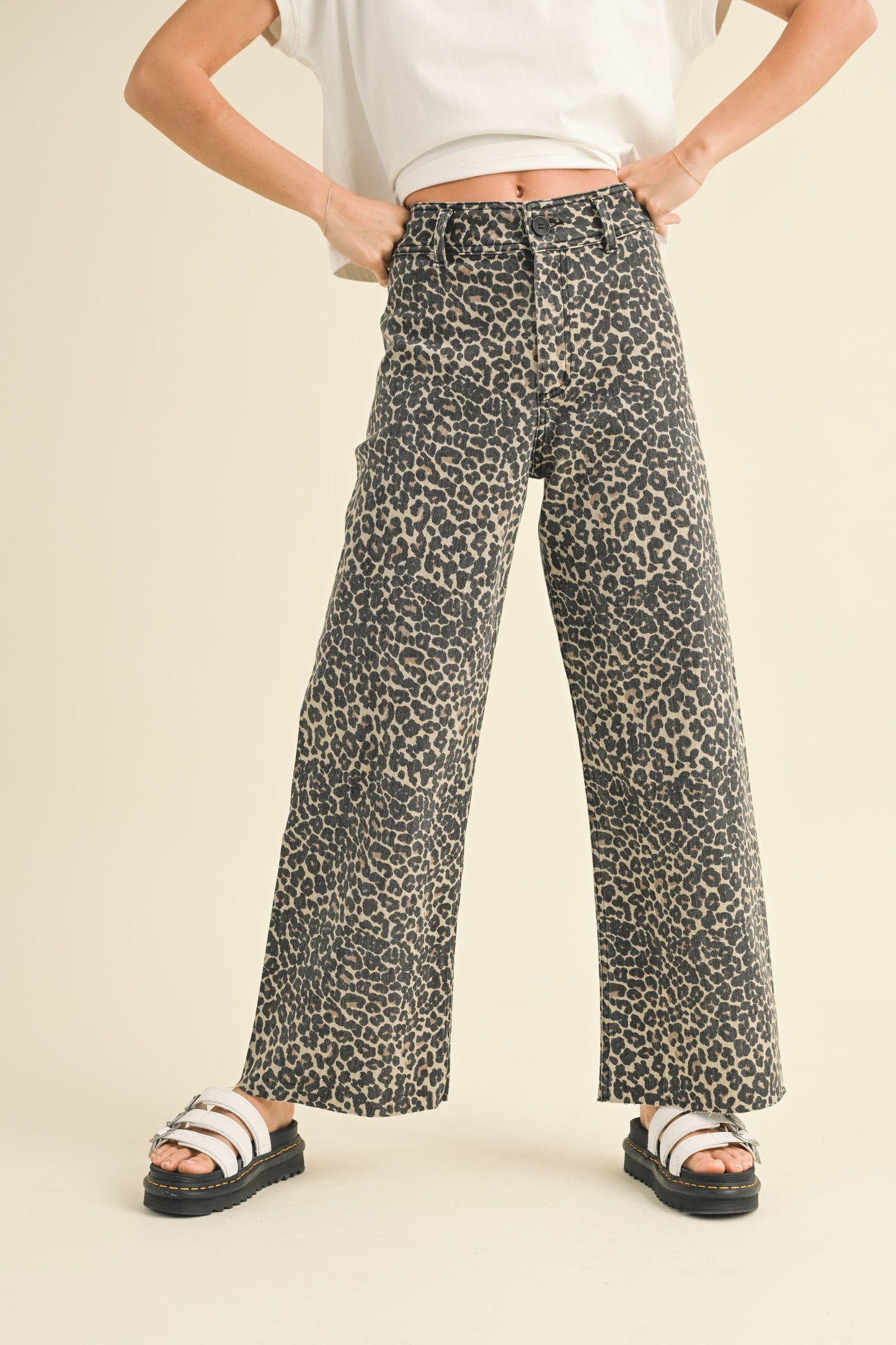 Leopard Denim Pants