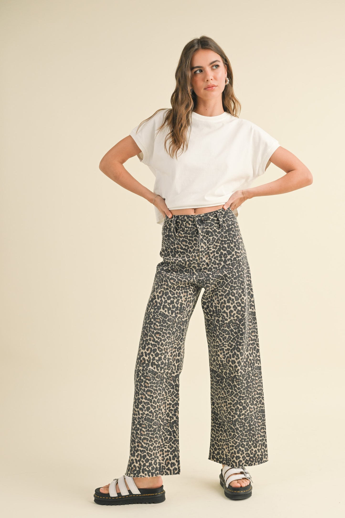 Leopard Denim Pants