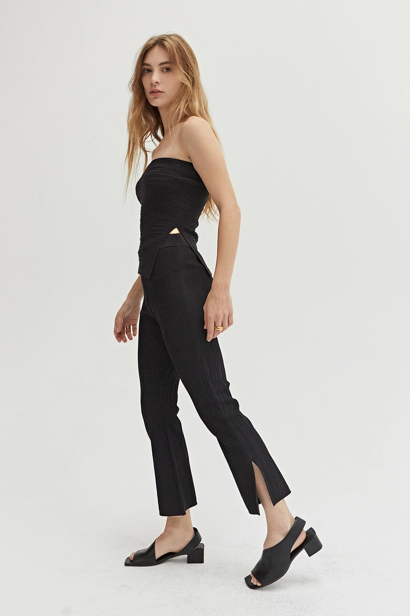 Lucille Textured Cropped Knit Pants